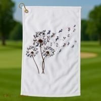 Boston Terrier Dandelion Flower Fly Dog Lovers Funny Golf Towel thumb 1