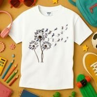 Boston Terrier Dandelion Flower Fly Dog Lovers Funny Kids T-Shirt thumb 3