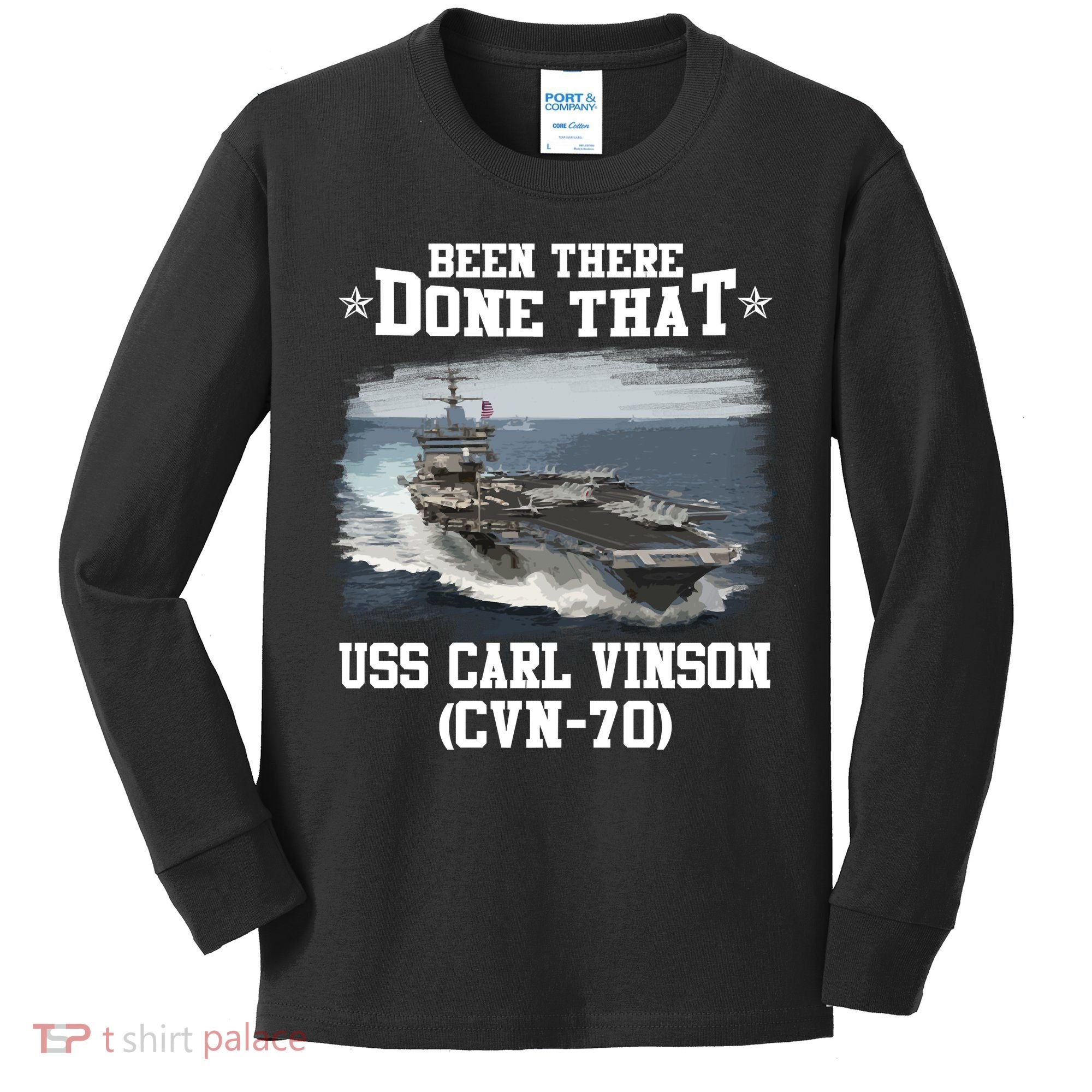 Been There Done That USS Carl Vinson CVN70 Veterans Day Father Day Gift Kids Long Sleeve Shirt