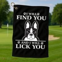 Boston Terrier Dog Lover Golf Towel thumb 1