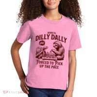 Born To Dilly Dally Forced To Pick Up The Pace Sloth Snail Kids T-Shirt thumb 2