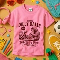 Born To Dilly Dally Forced To Pick Up The Pace Sloth Snail Kids T-Shirt thumb 3
