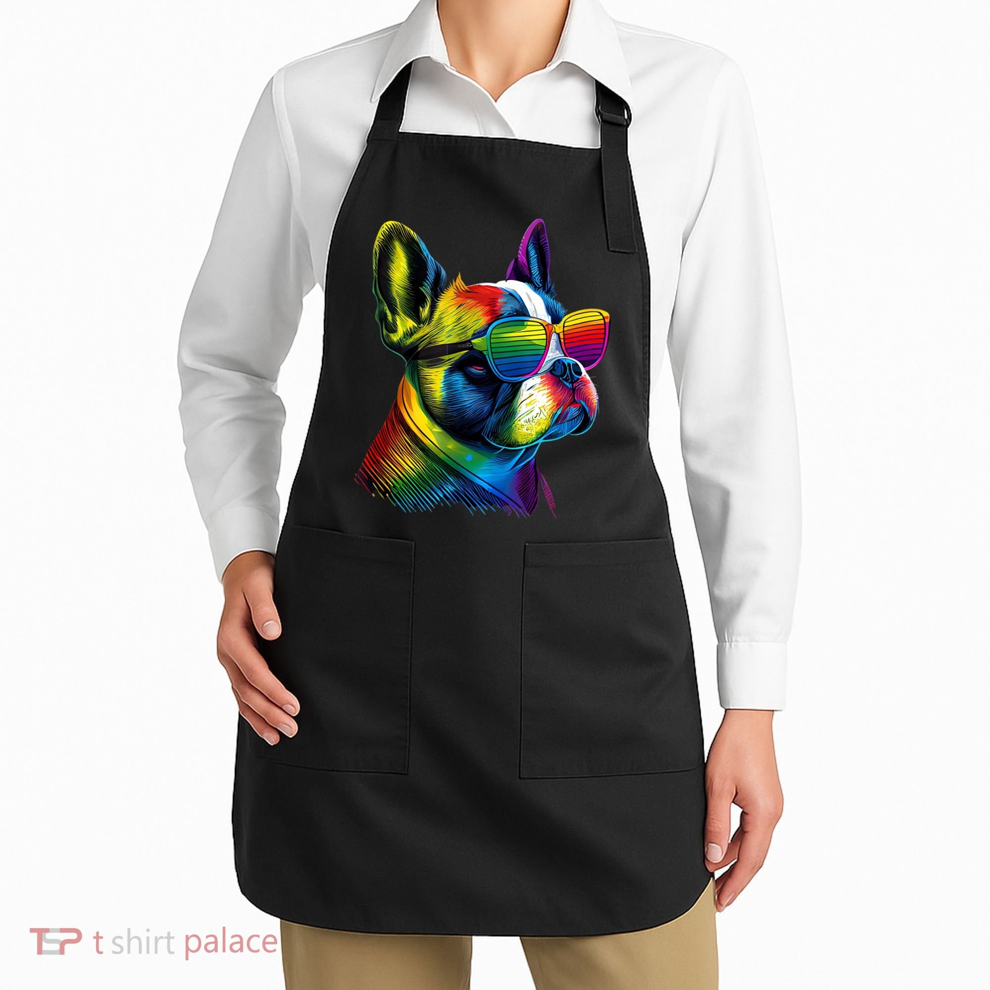 Boston Terrier Dog Mom & Dad Dog Lover Apron