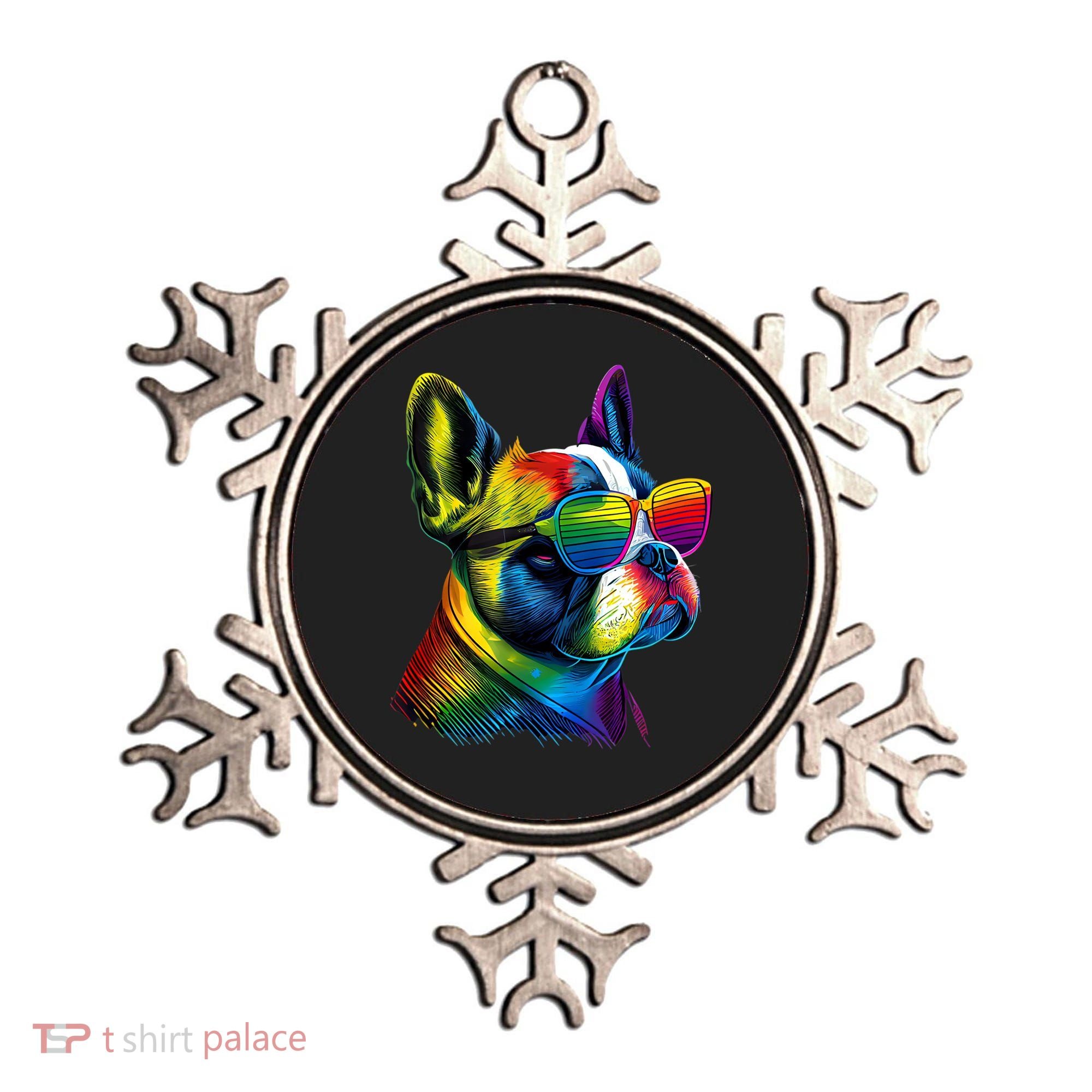 Boston Terrier Dog Mom & Dad Dog Lover Ornament