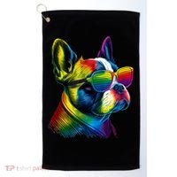 Boston Terrier Dog Mom & Dad Dog Lover Golf Towel thumb 0