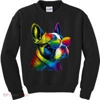 Boston Terrier Dog Mom & Dad Dog Lover Kids Sweatshirt thumb 0