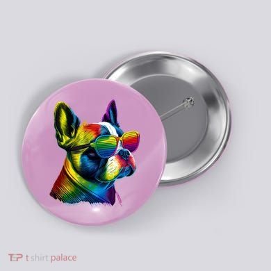 Boston Terrier Dog Mom & Dad Dog Lover Button