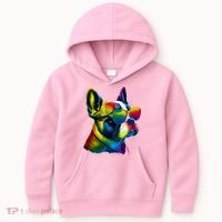 Boston Terrier Dog Mom & Dad Dog Lover Kids Hoodie thumb 0