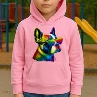 Boston Terrier Dog Mom & Dad Dog Lover Kids Hoodie thumb 2
