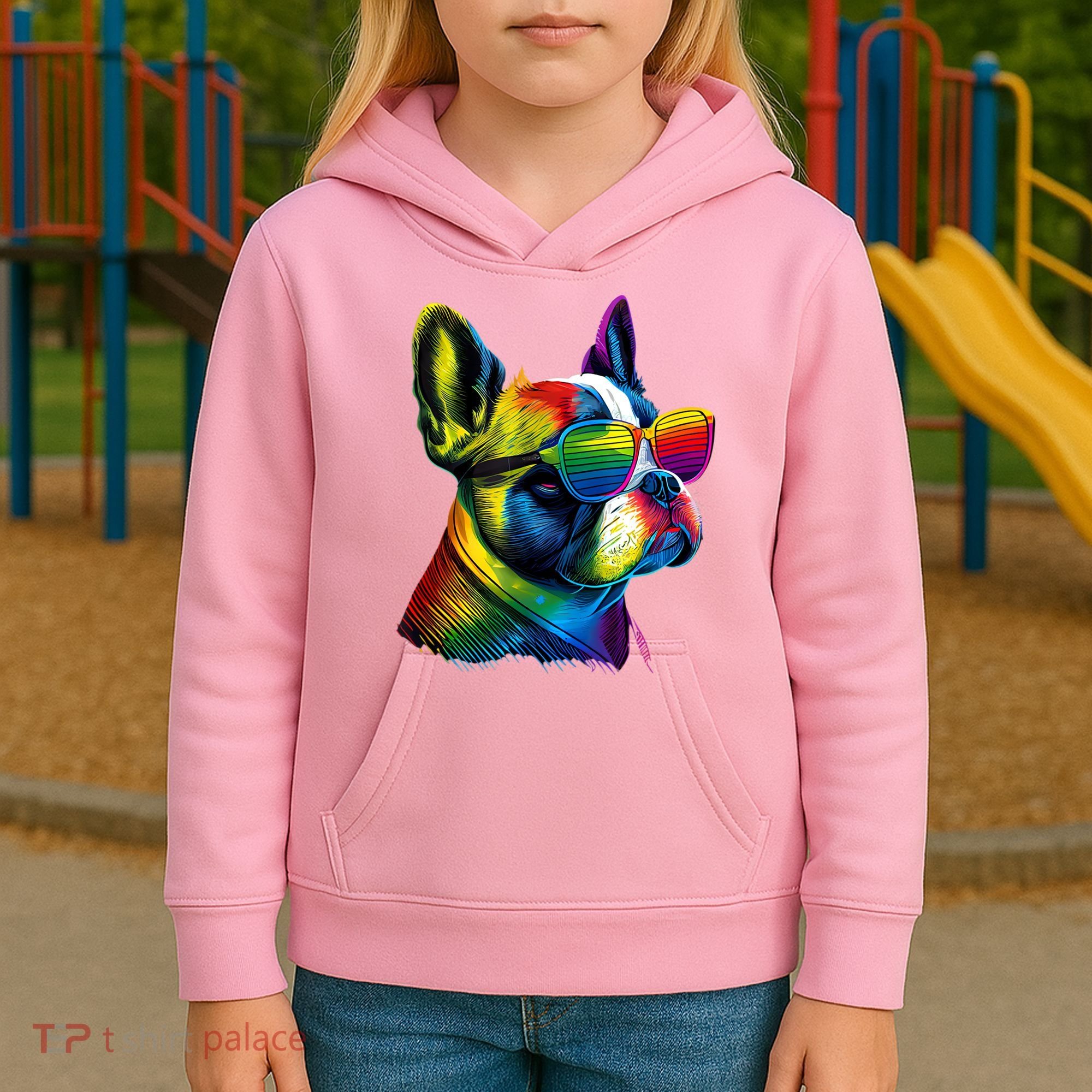 Boston Terrier Dog Mom & Dad Dog Lover Kids Hoodie