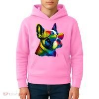 Boston Terrier Dog Mom & Dad Dog Lover Kids Hoodie thumb 4