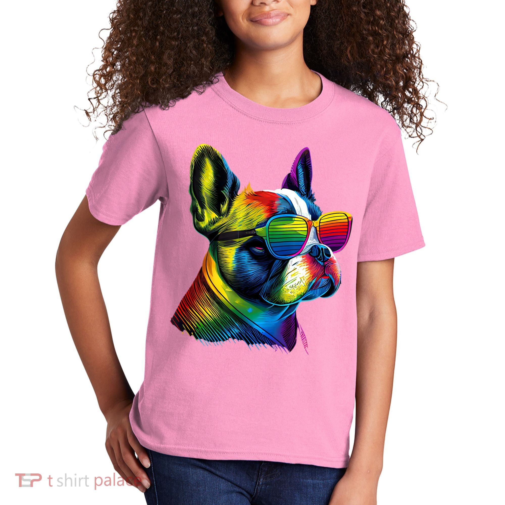 Boston Terrier Dog Mom & Dad Dog Lover Kids T-Shirt