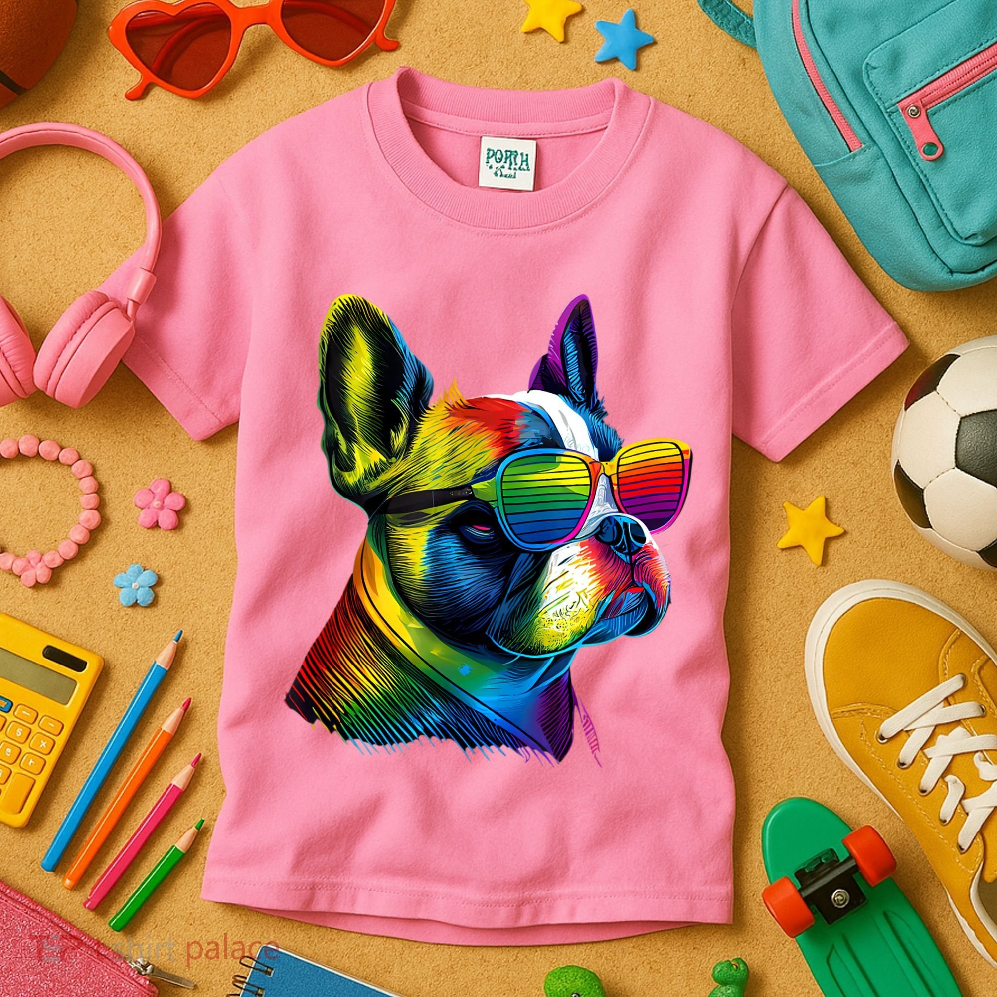 Boston Terrier Dog Mom & Dad Dog Lover Kids T-Shirt