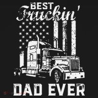 Best Truckin Dad Ever American Flag Fathers Day T-Shirt thumb 7
