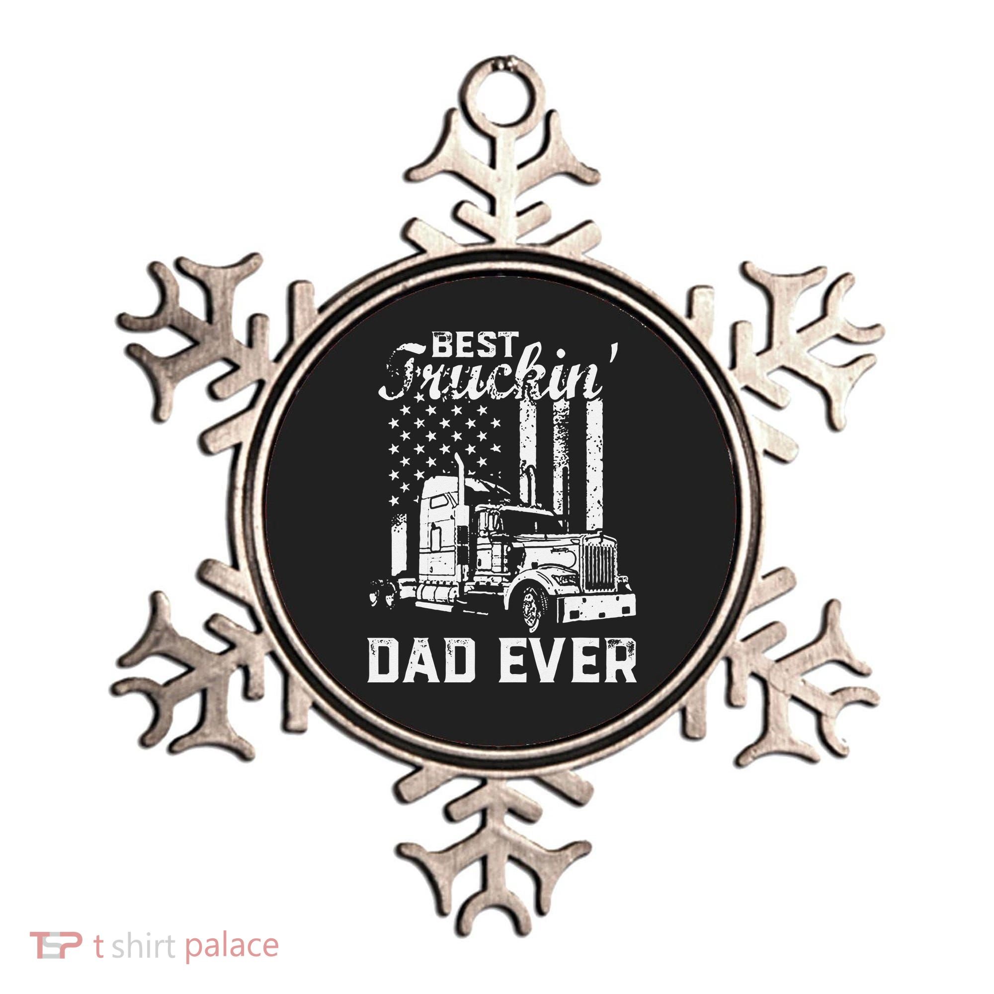 Best Truckin Dad Ever American Flag Fathers Day Ornament