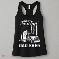 Best Truckin Dad Ever American Flag Fathers Day Women's Tank Top thumb 3