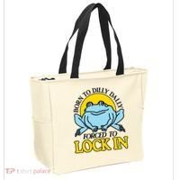 Born To Dilly Dally Forced To Lock In Frog Tote Bag thumb 2