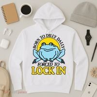 Born To Dilly Dally Forced To Lock In Frog Hoodie thumb 3