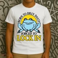 Born To Dilly Dally Forced To Lock In Frog T-Shirt thumb 3