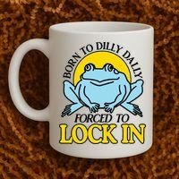 Born To Dilly Dally Forced To Lock In Frog Coffee Mug thumb 2