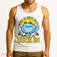 Born To Dilly Dally Forced To Lock In Frog Tank Top thumb 3