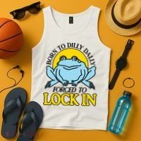 Born To Dilly Dally Forced To Lock In Frog Tank Top thumb 4
