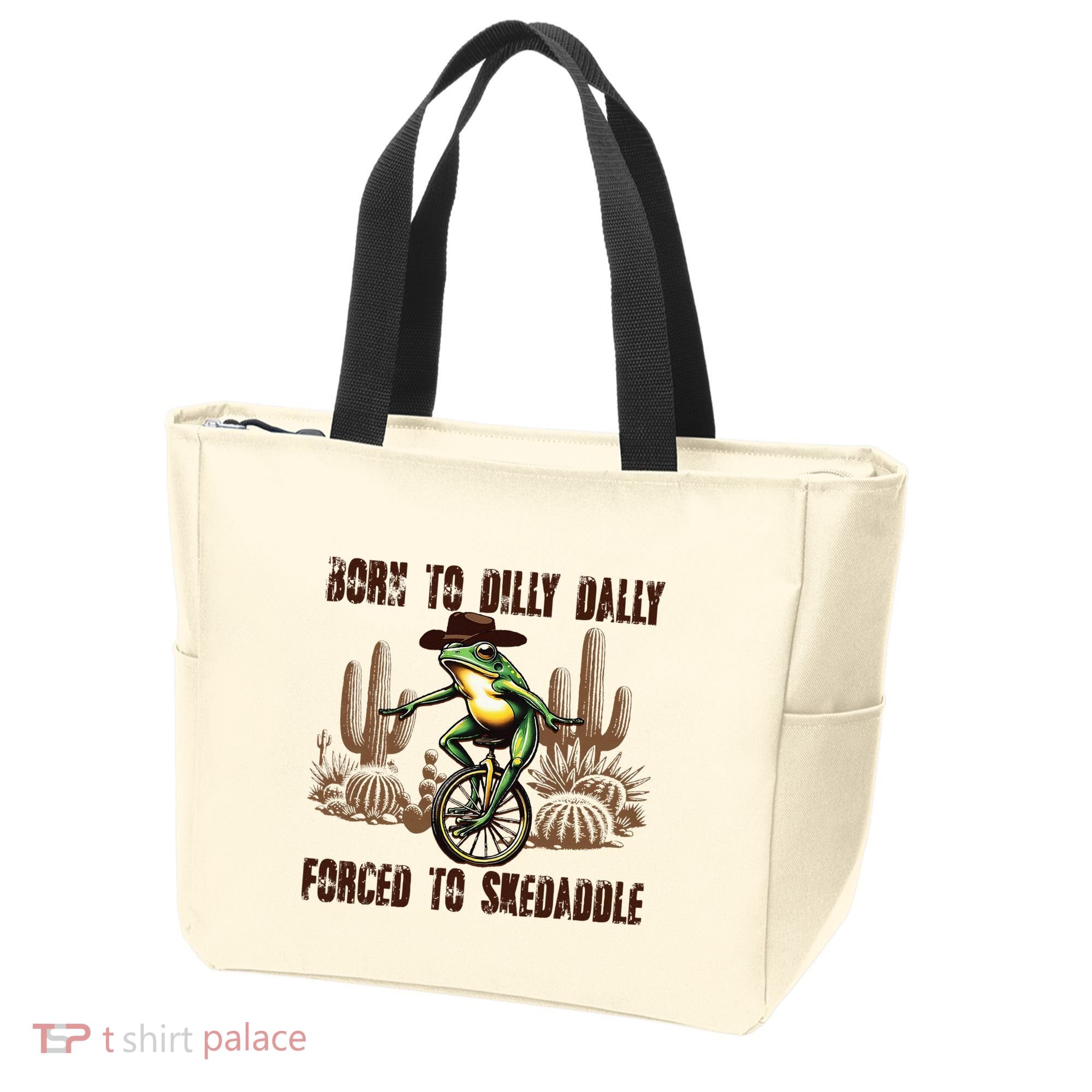 Born To Dilly Dally Forced To Skedaddle Frog Tote Bag