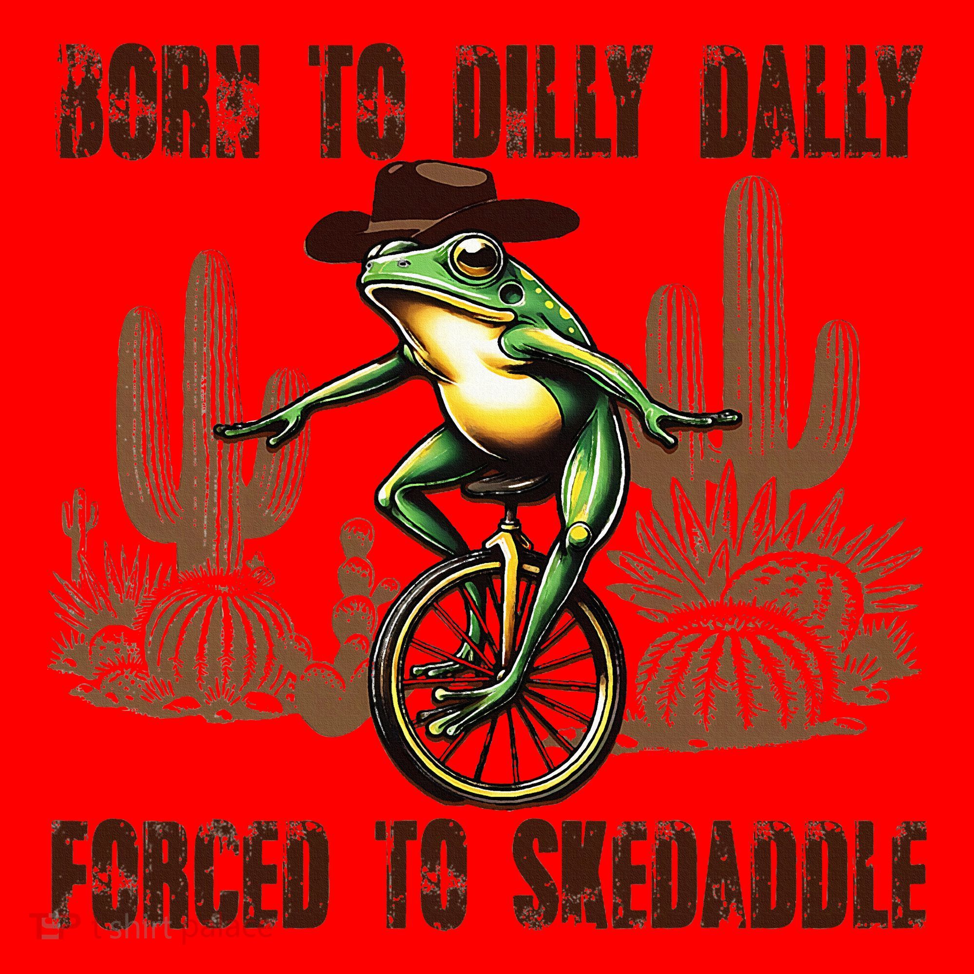 Born To Dilly Dally Forced To Skedaddle Frog Santa Hat