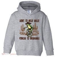 Born To Dilly Dally Forced To Skedaddle Frog Toddler Hoodie thumb 0