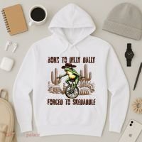 Born To Dilly Dally Forced To Skedaddle Frog Hoodie thumb 3