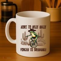 Born To Dilly Dally Forced To Skedaddle Frog Coffee Mug thumb 4