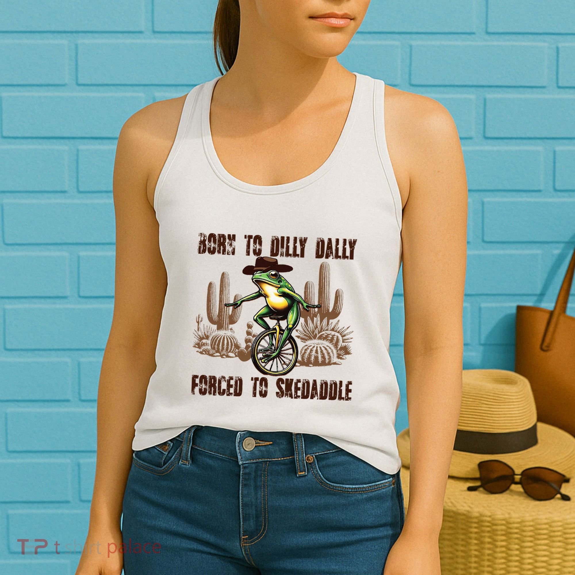 Born To Dilly Dally Forced To Skedaddle Frog Women's Tank Top