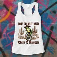 Born To Dilly Dally Forced To Skedaddle Frog Women's Tank Top thumb 3