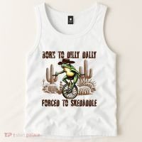 Born To Dilly Dally Forced To Skedaddle Frog Tank Top thumb 2
