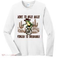 Born To Dilly Dally Forced To Skedaddle Frog Women's Long Sleeve Shirt thumb 0