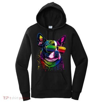 Boston Terrier Dog Mom & Dad Dog Lover Women's Hoodie