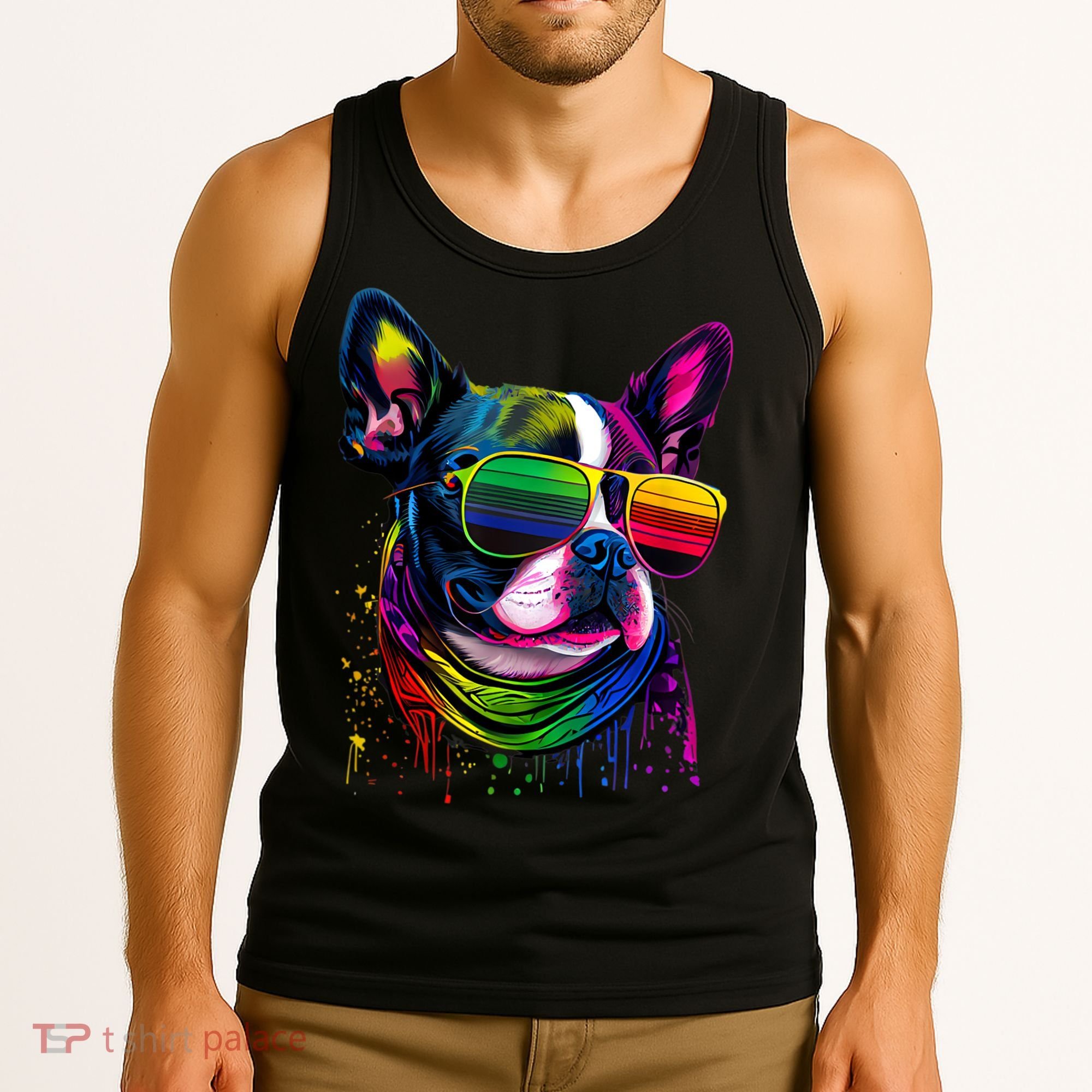 Boston Terrier Dog Mom & Dad Dog Lover Tank Top