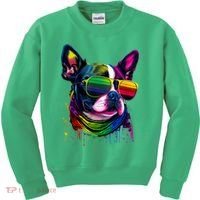Boston Terrier Dog Mom & Dad Dog Lover Kids Sweatshirt thumb 0