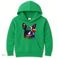 Boston Terrier Dog Mom & Dad Dog Lover Kids Hoodie thumb 0