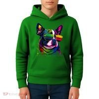 Boston Terrier Dog Mom & Dad Dog Lover Kids Hoodie thumb 4