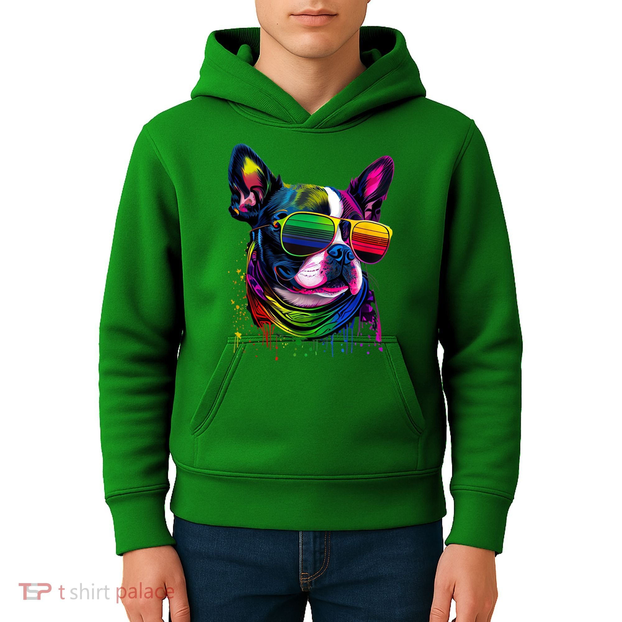 Boston Terrier Dog Mom & Dad Dog Lover Kids Hoodie