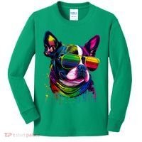 Boston Terrier Dog Mom & Dad Dog Lover Kids Long Sleeve Shirt thumb 0