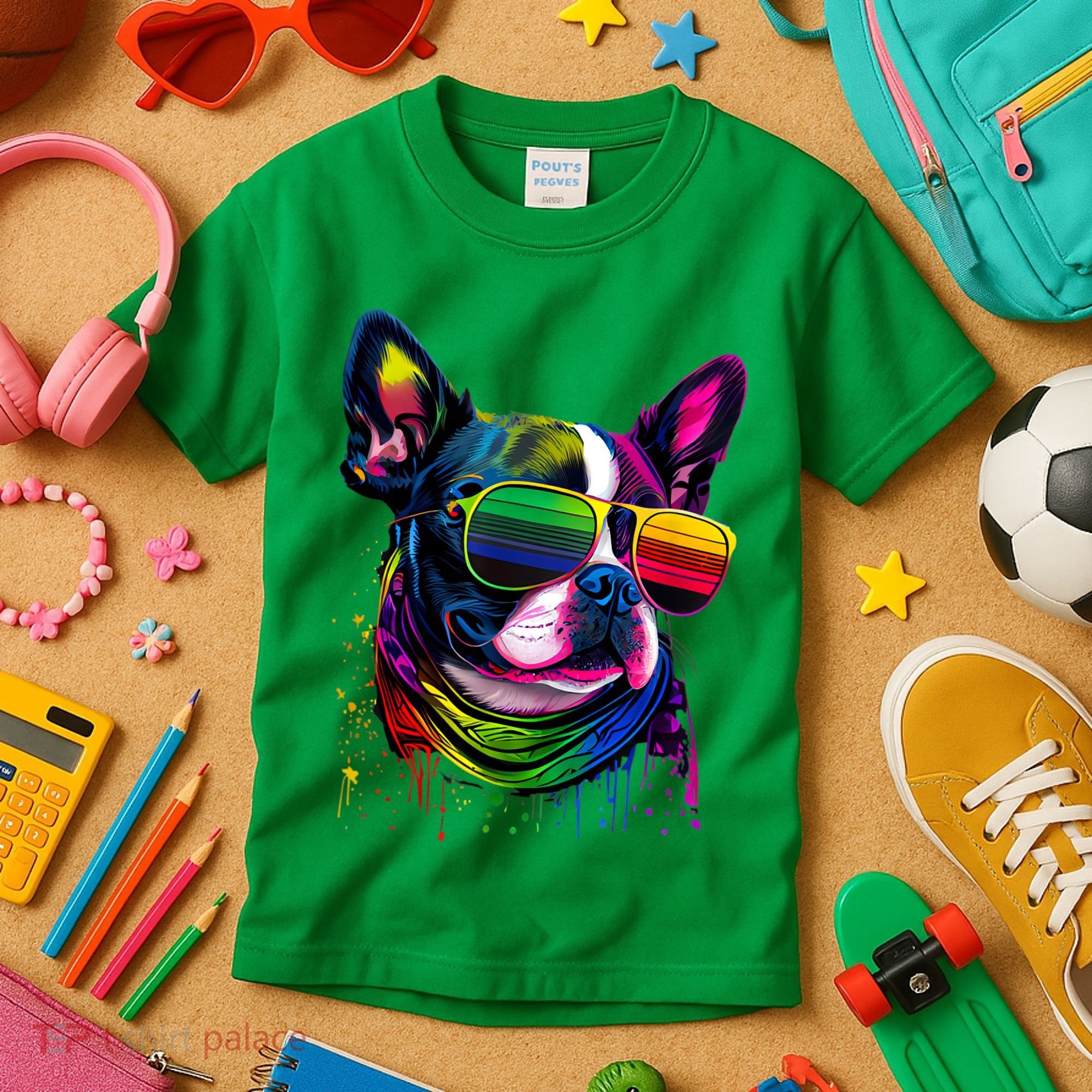 Boston Terrier Dog Mom & Dad Dog Lover Kids T-Shirt