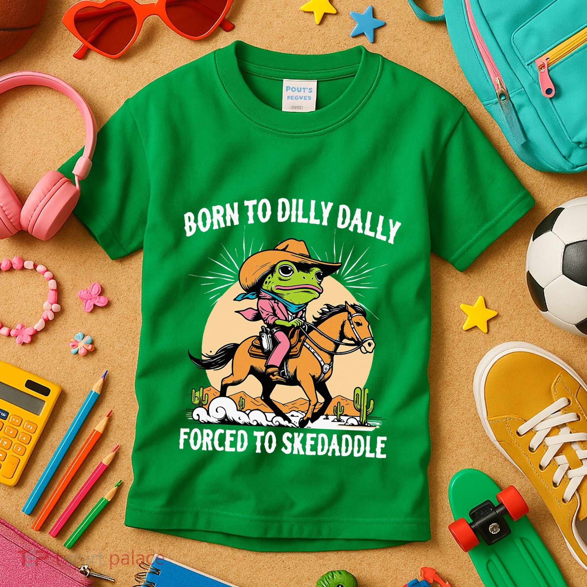 Born To Dilly Dally Forced To Skedaddle Kids T-Shirt