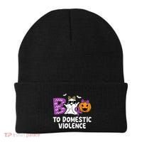 Boo To Domestic Violence Domestic Violence Awareness Beanie thumb 0
