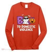 Boo To Domestic Violence Domestic Violence Awareness Long Sleeve Shirt thumb 0