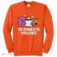 Boo To Domestic Violence Domestic Violence Awareness Sweatshirt thumb 0