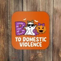 Boo To Domestic Violence Domestic Violence Awareness Coaster thumb 0