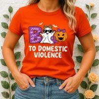 Boo To Domestic Violence Domestic Violence Awareness Women's T-Shirt thumb 2