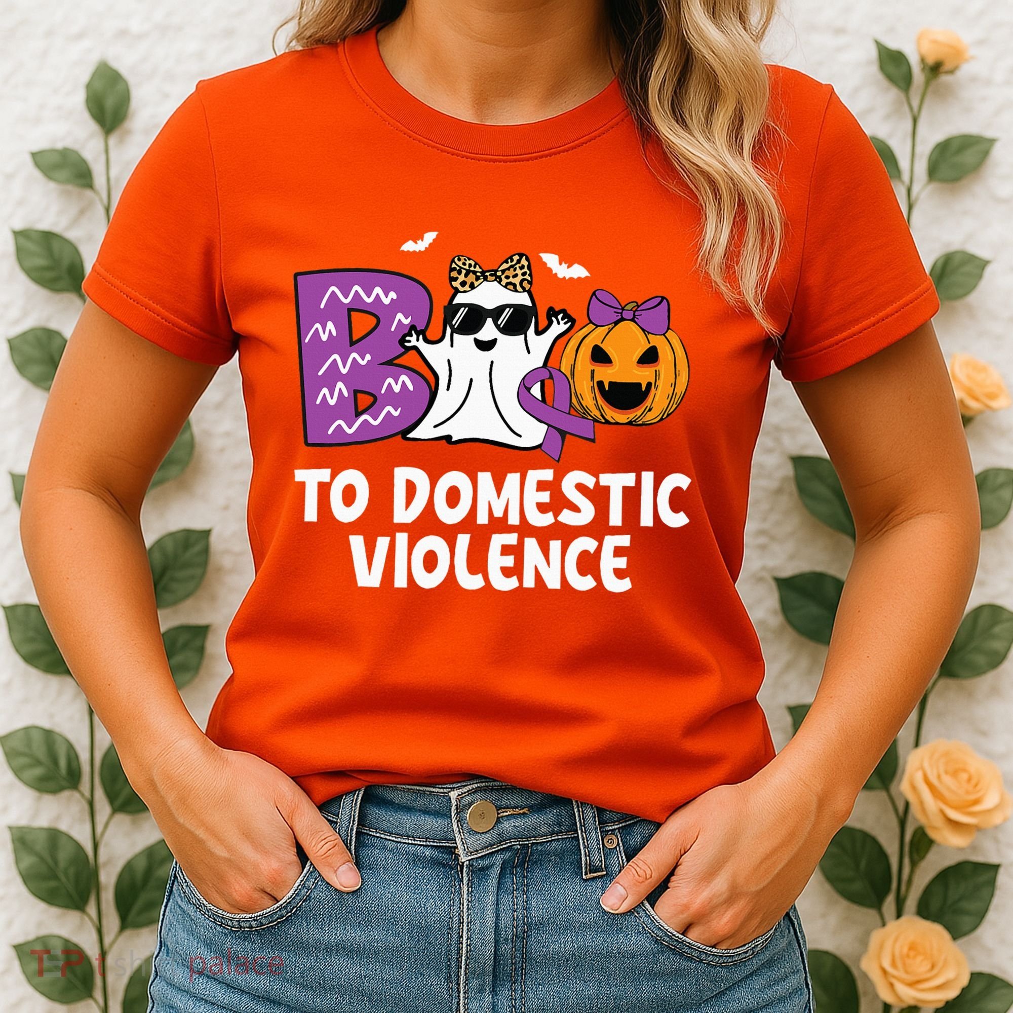Boo To Domestic Violence Domestic Violence Awareness Women's T-Shirt